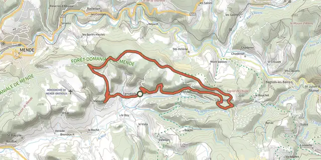 The Causse du Masseguin track on the IGN map