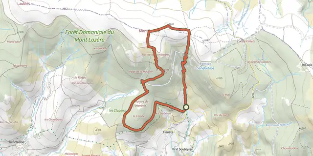 The Mallevrière par Finiels track on the IGN map