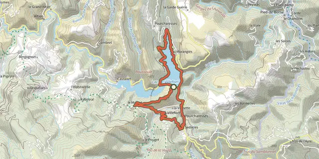 The Lac de Villefort - Trail n° 1 track on the IGN map