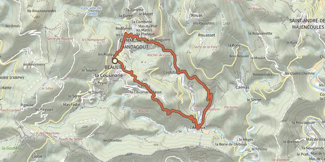 The L’Arboux track on the IGN map