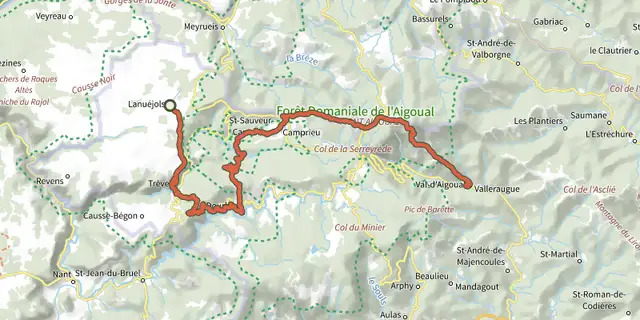 The Sur les pas des gens d'ici (4 jours) track on the IGN map