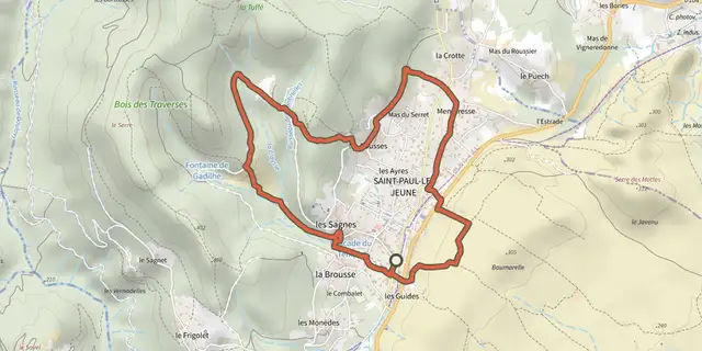 The The wash houses (north) track on the IGN map