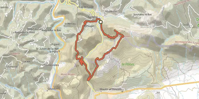 The Le Ranc de Banes track on the IGN map