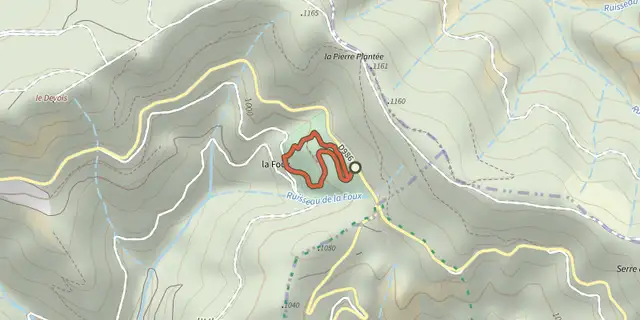 The Arborétum de La Foux track on the IGN map