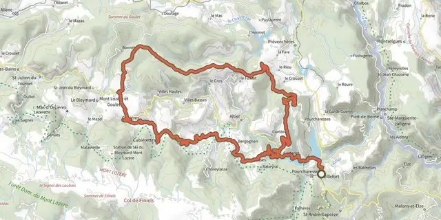 The Les Crêtes du Goulet en Gravel track on the IGN map