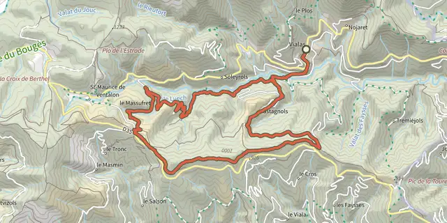 Tracé de Les trois cols - VTT n°3 sur le Plan IGN