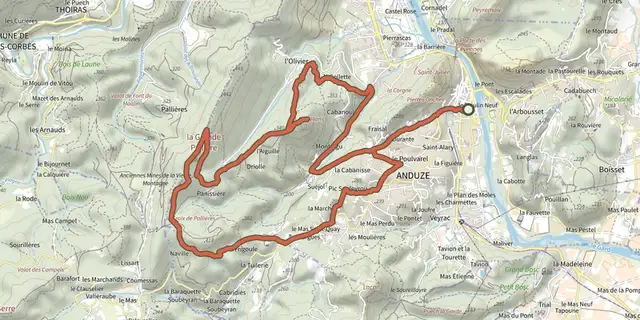 The Around Le Capelan track on the IGN map