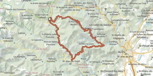 The Autour de la montagne de la vieille morte track on the IGN map