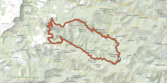 The Autour de la Vallée Française track on the IGN map