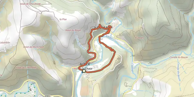 The Sculptures en liberté track on the IGN map