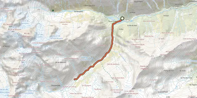 Tracé de La cabane de Jas Lacroix sur le Plan IGN
