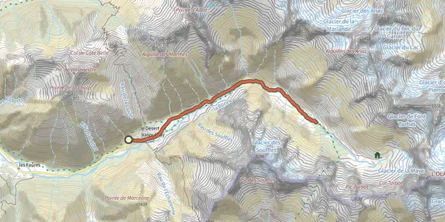 Tracé de La Cabane de Châtellerat sur le Plan IGN