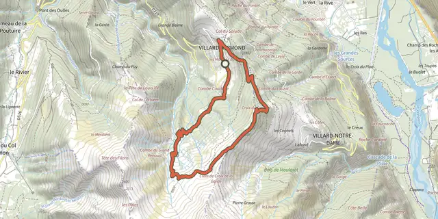The The Croix du Carrelet crests track on the IGN map