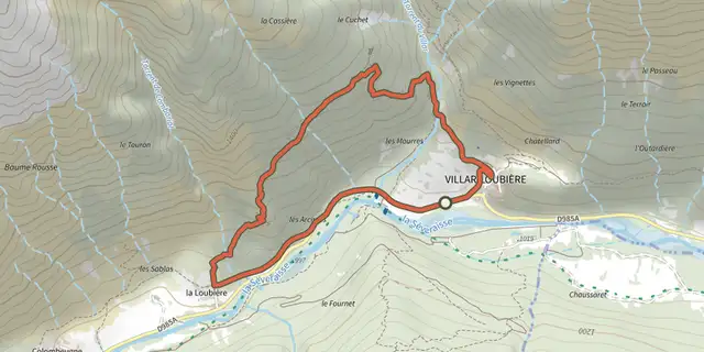 The Village of Les Peines track on the IGN map