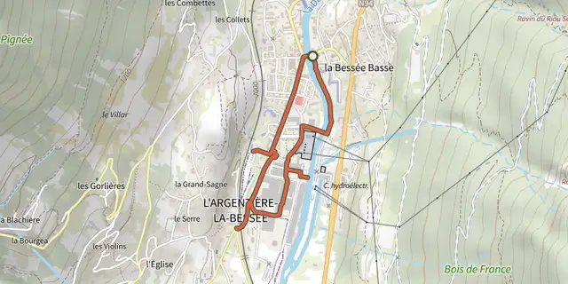 The THEMED PATH: Industrial circuit walk track on the IGN map