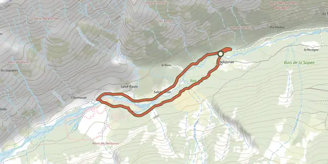 The Les chardons bleus des Deslioures track on the IGN map