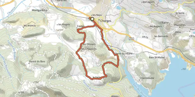 The Le Fein loop track on the IGN map