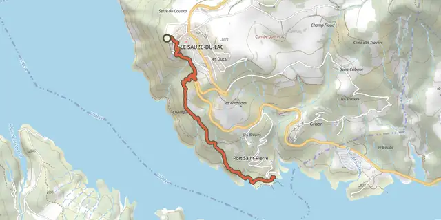 The Port St-Pierre track on the IGN map