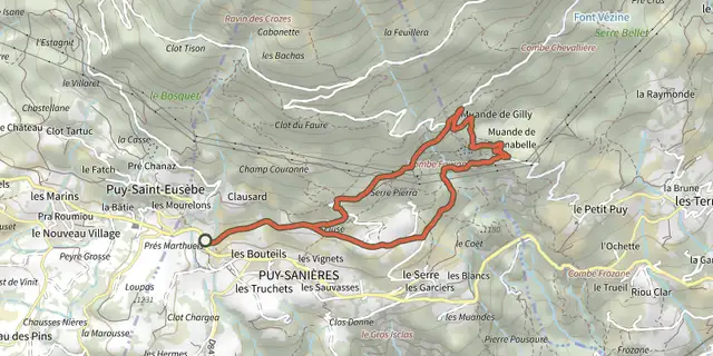 The Muande de Bonnabelle track on the IGN map