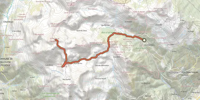 Tracé de La cime de la Condamine sur le Plan IGN