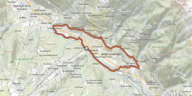 The Les Balcons de Chantemerle track on the IGN map