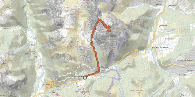 The Le Mont Chaberton track on the IGN map