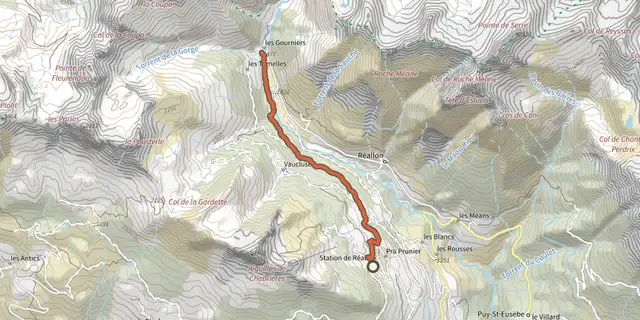 The Hamlet of Gourniers track on the IGN map