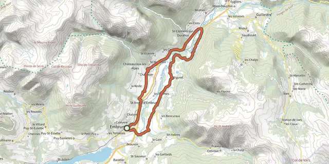 The From one bank of the Durance to the other track on the IGN map