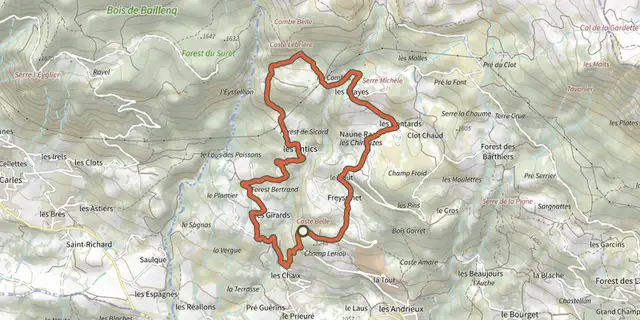 The Les Antics le Truchet track on the IGN map