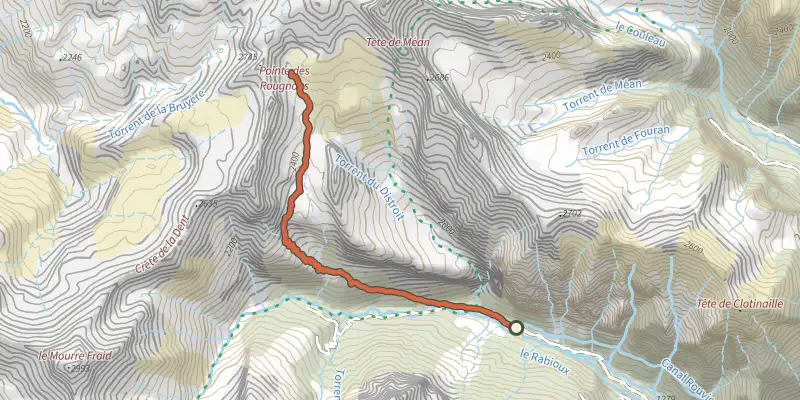 Map of the Lake Distroit track on the IGN map, with the start and numbered waypoints