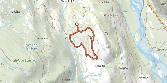 The RANDOLAND : Champcella track on the IGN map