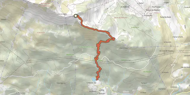 Tracé de Enduro de Joubelle sur le Plan IGN