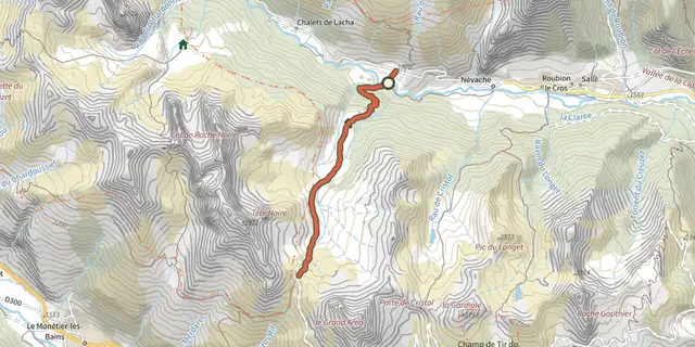 Tracé de Col de Buffère sur le Plan IGN