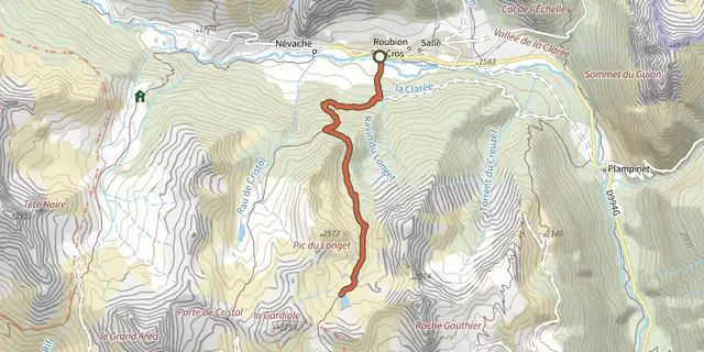 The Grand Lac de l'Oule track on the IGN map