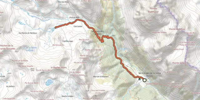 The Lac Lavoir track on the IGN map