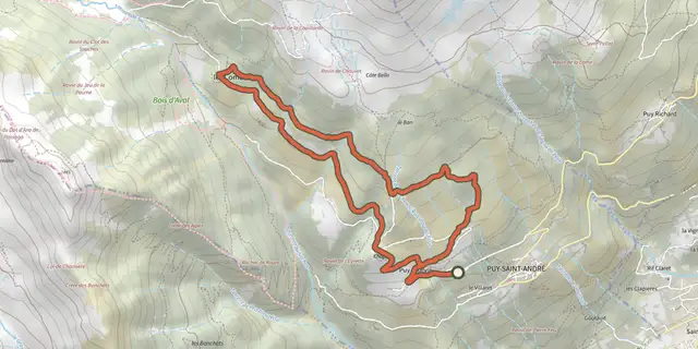 The Boucle du Canal de la Cime track on the IGN map