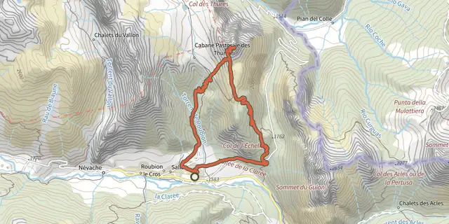 Tracé de La boucle de l’Aiguille Rouge sur le Plan IGN