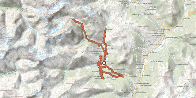 The Séjour en étoile - 3 jours de vélo en Vallouise track on the IGN map