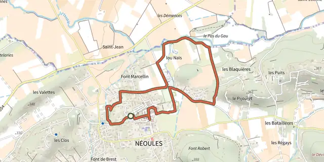 The Néoules - À la découverte du village track on the IGN map