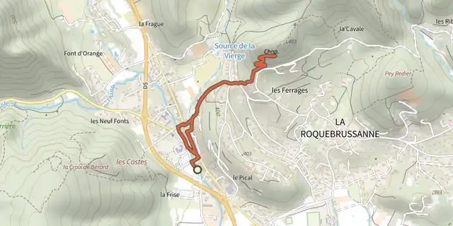 The La Roquebrussanne - À la découverte du village provençal track on the IGN map