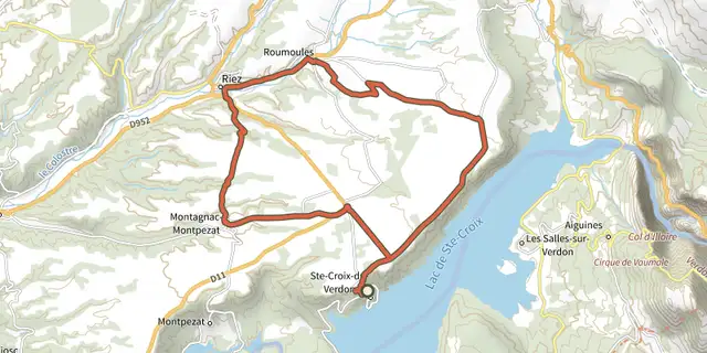 The Sainte-Croix-du-Verdon - Balade sensorielle à vélo track on the IGN map