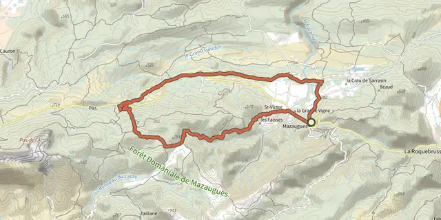 The Mazaugues - La glacière Pivaut et le Gaudin track on the IGN map