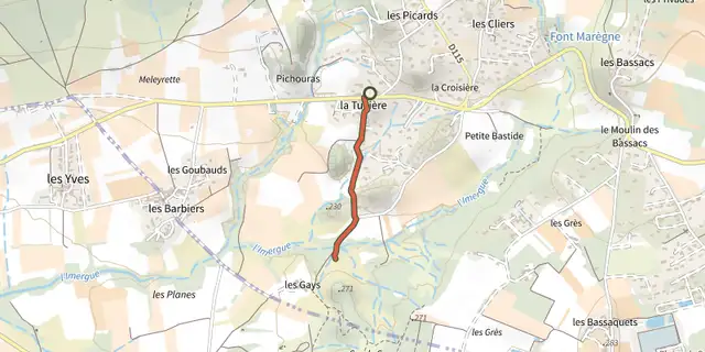 The Saint-Saturnin-lès-Apt - Marnes grises de La Tuilière track on the IGN map