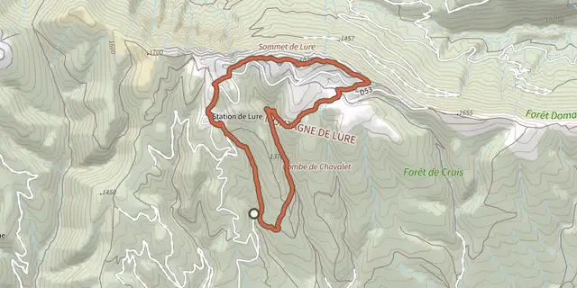 The Saint-Étienne-les-Orgues - De Notre-Dame aux crêtes de Lure track on the IGN map
