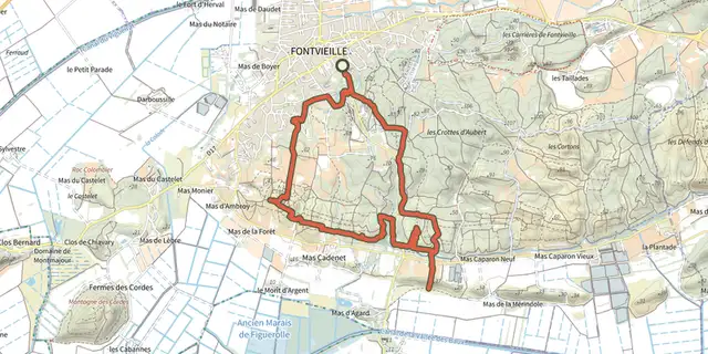 The Fontvieille - Aqueduc Nord track on the IGN map