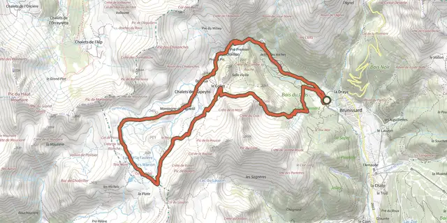 The Arvieux - Les chalets de Clapeyto et le col de Néal track on the IGN map