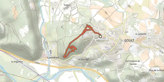 The Goult - Conservatoire des terrasses de culture track on the IGN map