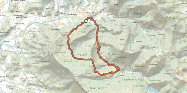 The Le Saix - Boucle de Clausonne track on the IGN map