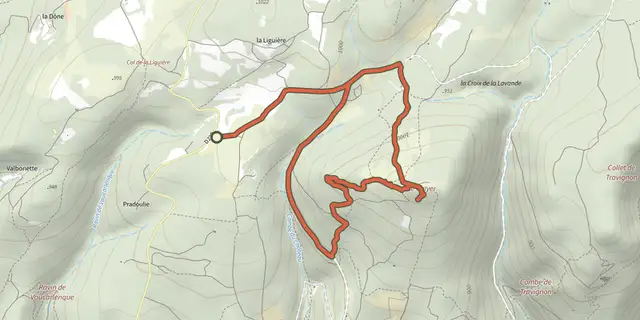 The Saint-Saturnin-lès-Apt - Le Cluyer track on the IGN map