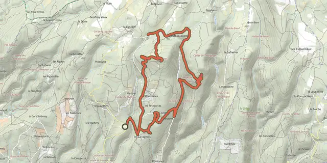 The The Aiguiers (cistern from rock) of St-Saturnin-lès-Apt track on the IGN map